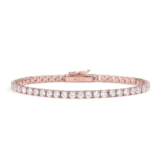 nadri rose gold plated sterling silver cz tennis bracelet 6.5" small