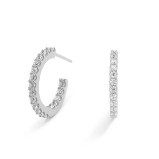 nadri rhodium plated sterling silver small pave inside out cz hoop earrings
