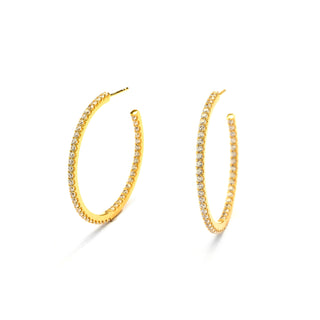 nadri 18k gold plated sterling silver everyday luxury medium pave inside out hoop earrings