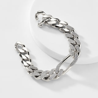 STERLING SILVER HIGHLIGHT LARGE CURB CHAIN BRACELET