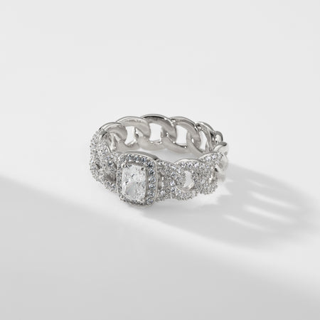 STERLING CHAIN STATEMENT RING