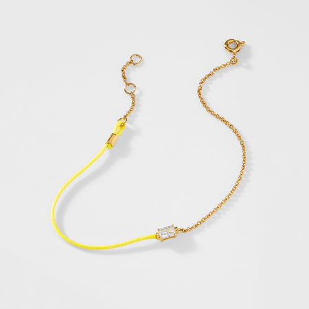 HALF HALF CHAIN BRAIDED CORD BRACELET