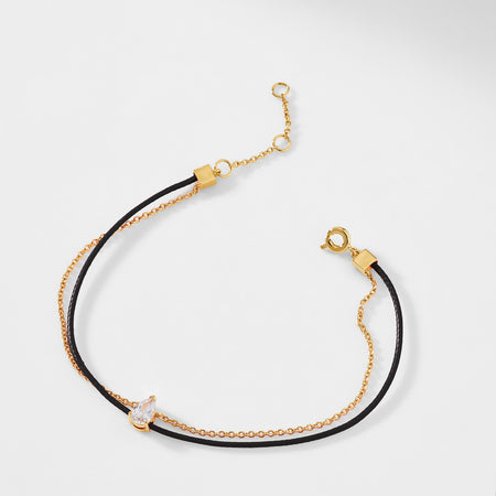 CHAIN BRAIDED CORD BRACELET