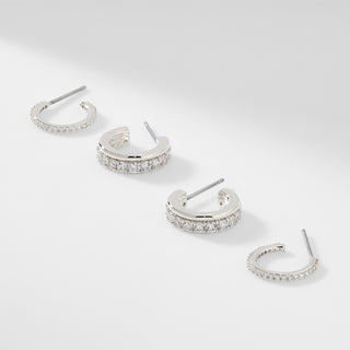 AJOA KINDRED SPIRIT PAVE HOOP EARRINGS SET
