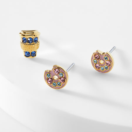 COFFEE DONUT SET STUD EARRINGS