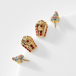 AJOA POPCORN AND COTTON CANDY SET OF STUD EARRINGS