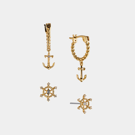 Vacay Helm and Anchor Set of Earrings